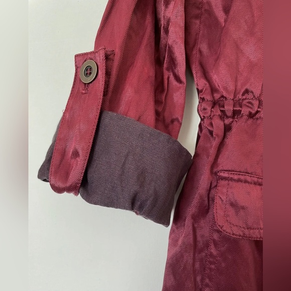 Ruby Rd Metallic NWOT Cranberry Red Button Front Jacket Drawstring Waist Size 16 - Picture 6 of 10